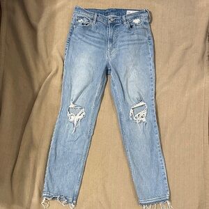 Women's Distressed Blue Jeans GAP
